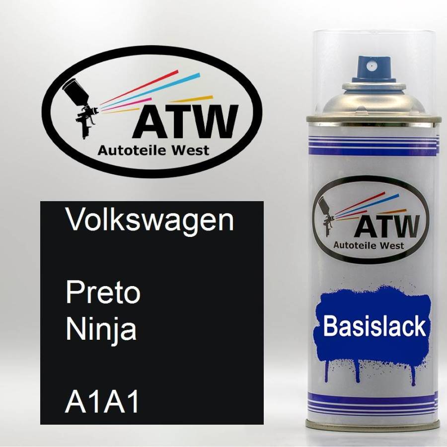 Volkswagen, Preto Ninja, A1A1: 400ml Sprühdose, von ATW Autoteile West.